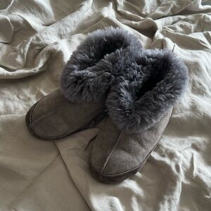 EGLI SHEEPSKIN SLIPPER GREY SIZE 7 W